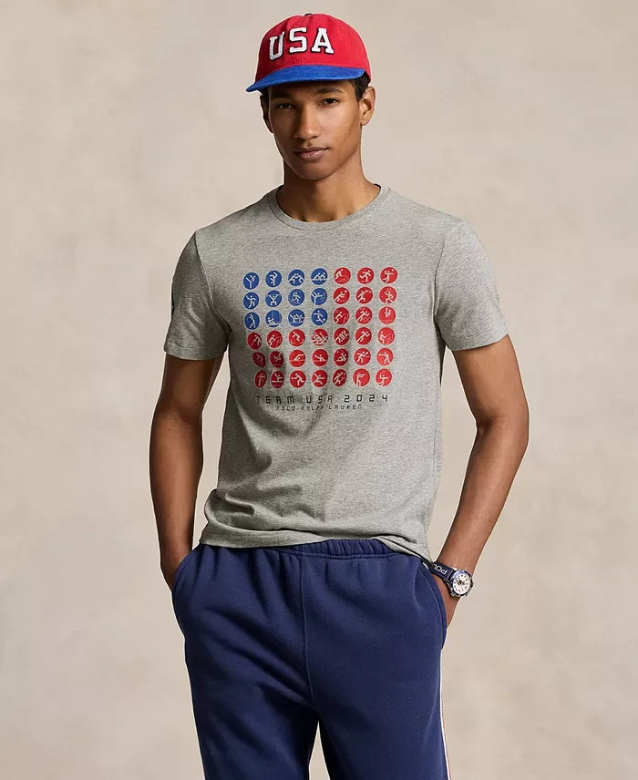 Polo Ralph Lauren Men’s Custom Slim Fit Team USA T-Shirt Size S, M Color Grey