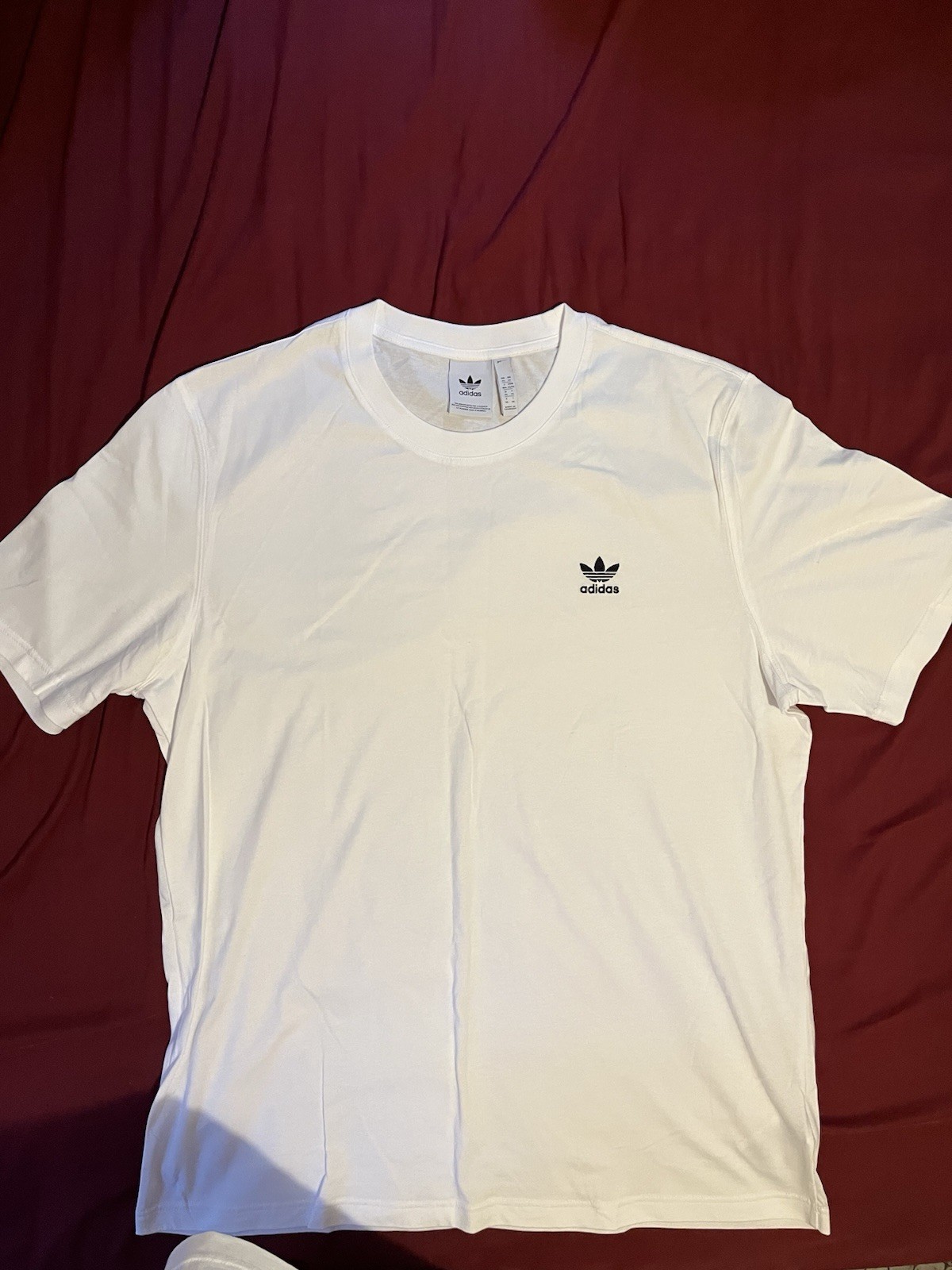 Mens Adidas White Tshirt embroidered Trefoil Logo Size XL