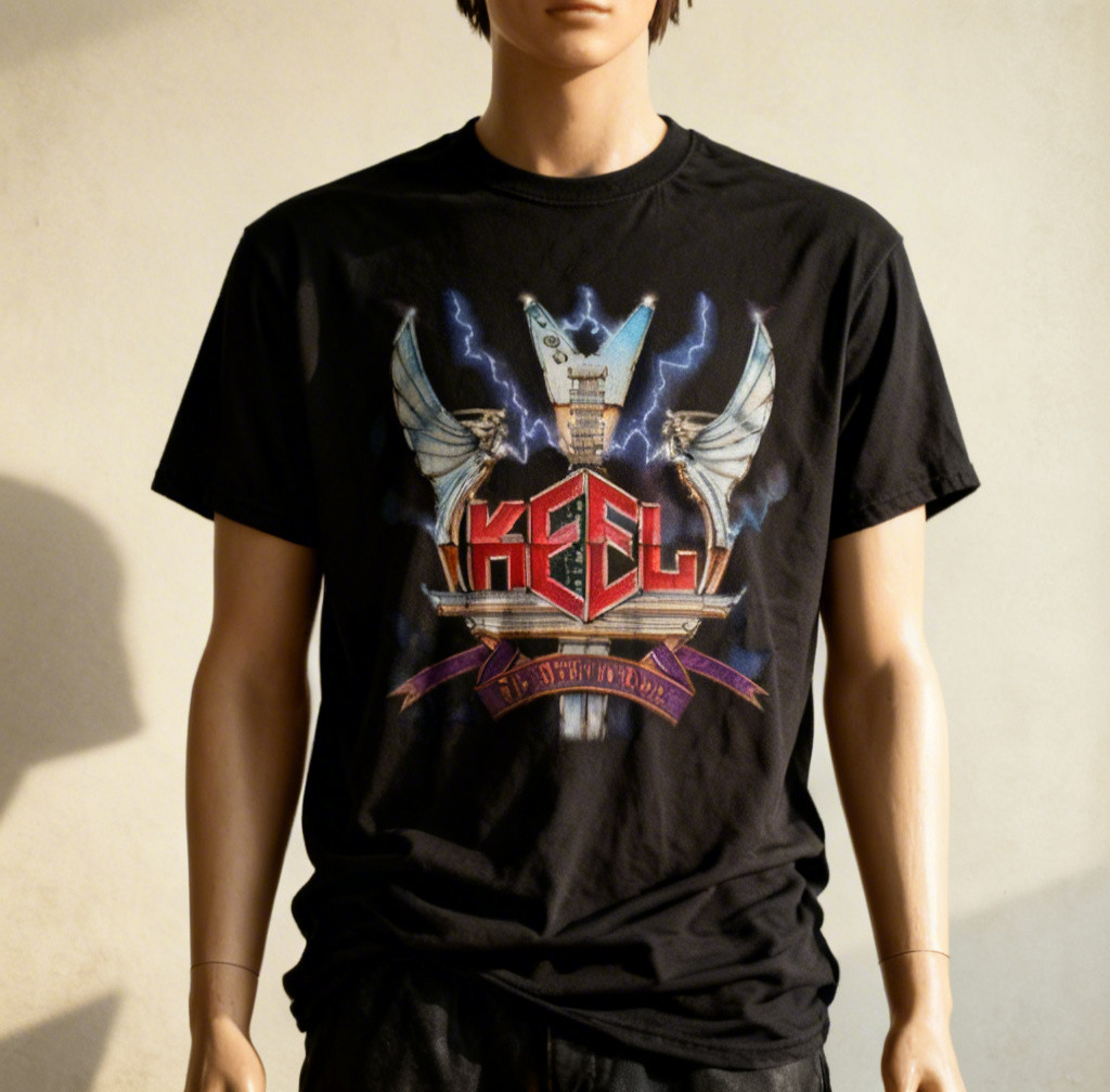 Keel Band THE RIGHT TO ROCK 1985 Shirt Classic Black Unisex S-5XL NWT