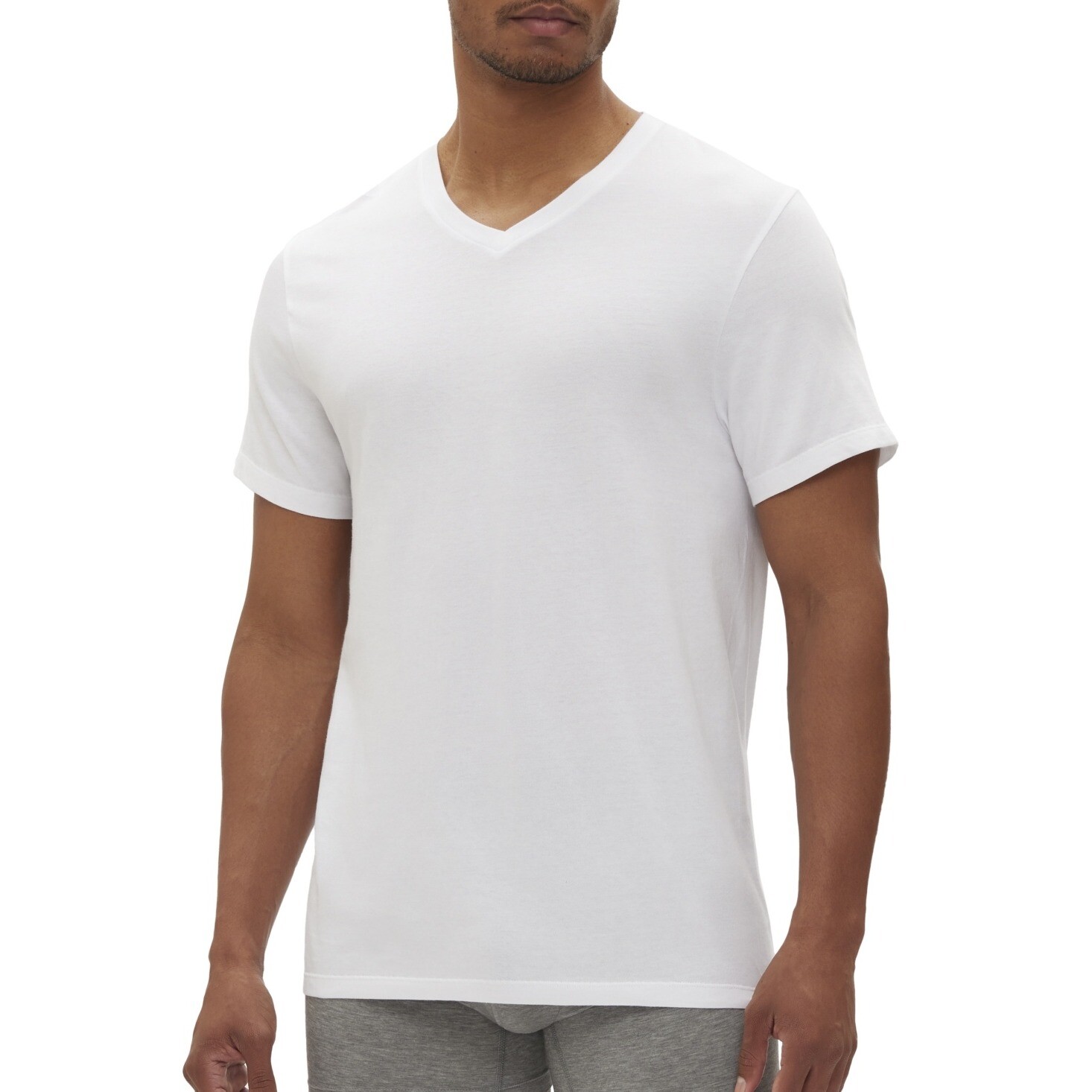 GAP V-Neck T-Shirts Mens Medium White 3 Pack Soft Comfort Undershirt Cotton NWT