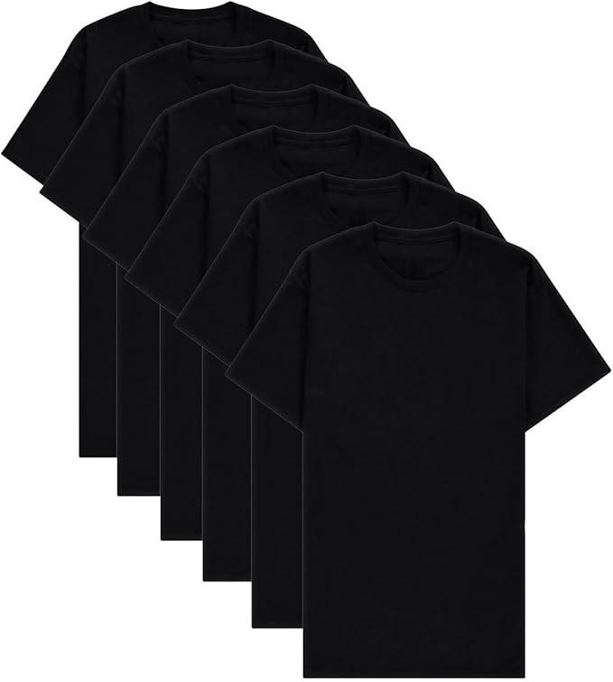 BILLIONHATS 6 Pack Mens Bulk Big Tall Short Sleeve Cotton Lightweight TShirt(XL)