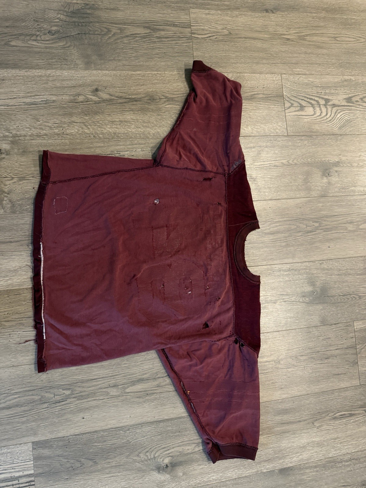 Vintage 1960s Champion Products Football Jersey Maroon 84 Mesh Size 44