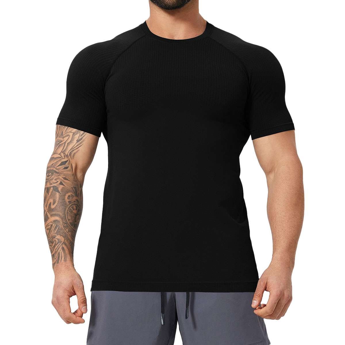 Men’s Compression Athletic Fitness Shirt Base Layer Tops Sports Gym Tight Dry US