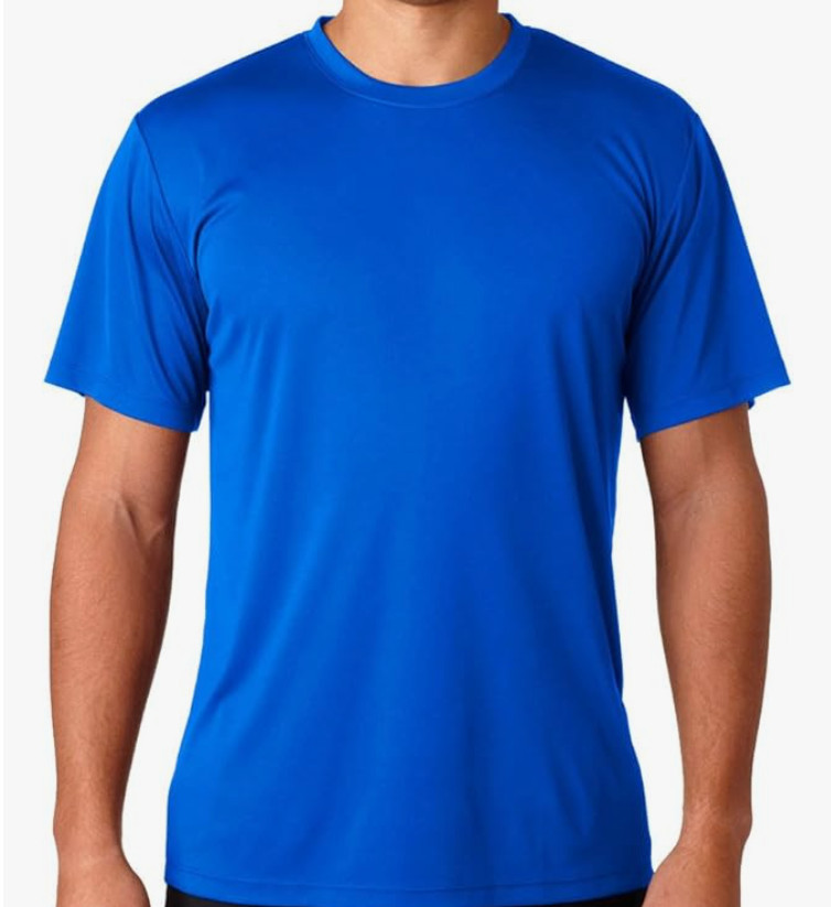 Hanes Cool DRI TAGLESS Men’s T-Shirt, Deep Royal-Small