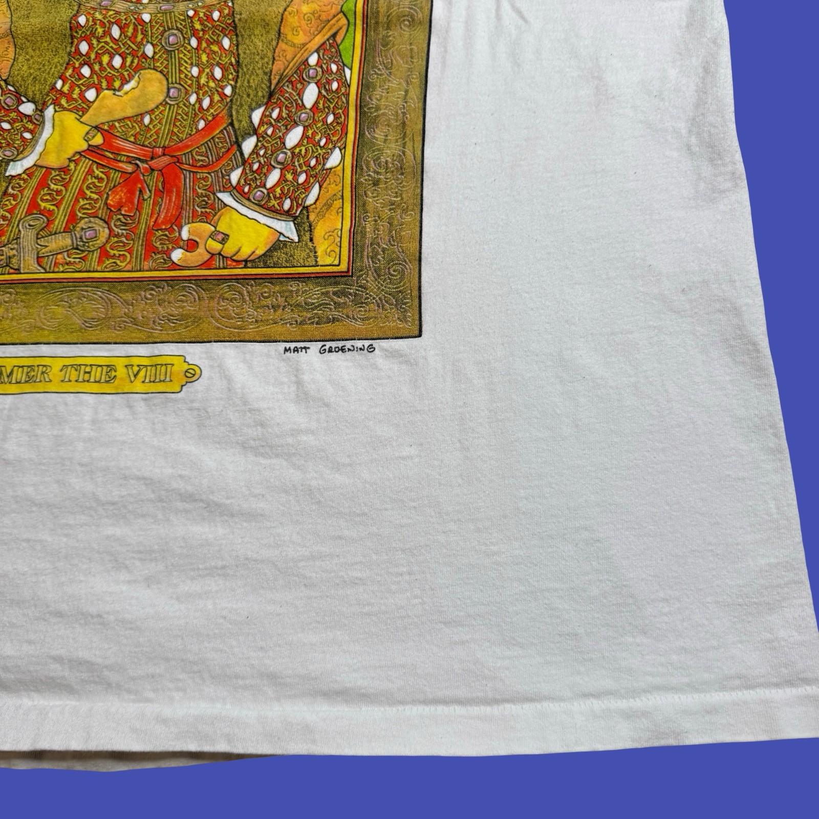 1995 The Simpsons Homer The VIII King T Shirt White 2 Sided Cartoon Vintage