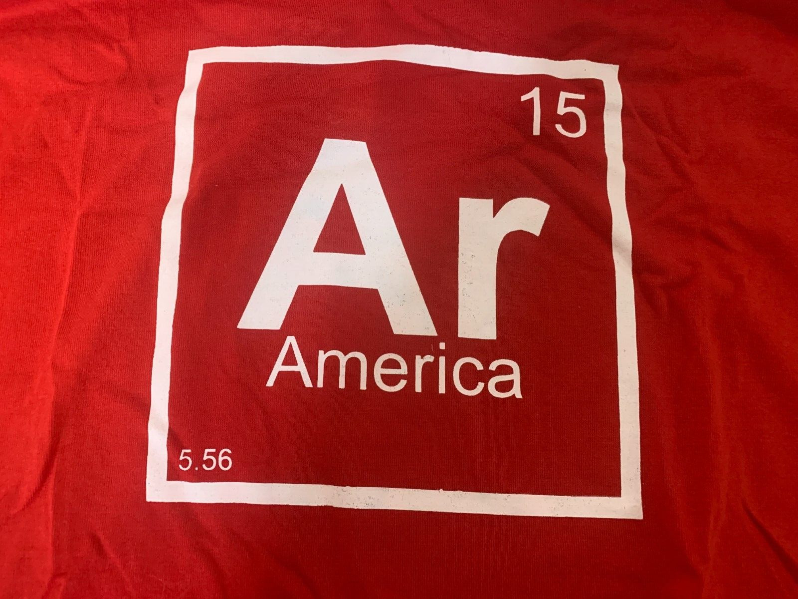 AR 15 AMERICA Elements Table Cotton/Poly Blend Jerzees Red T-Shirt Size Medium
