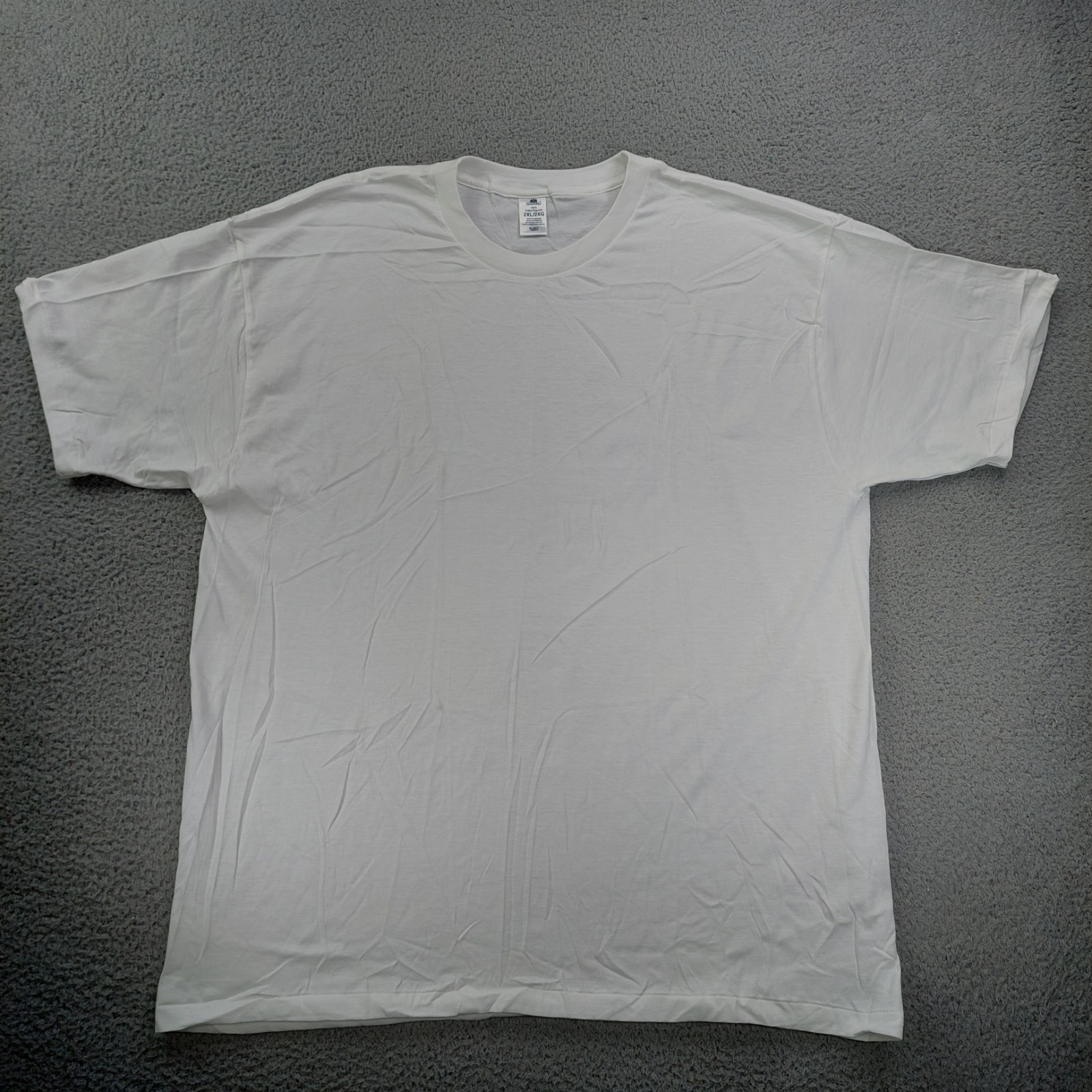 Vintage JC Penney Stafford Blank Plain White T Shirt Mens Size 2XL Single Stitch