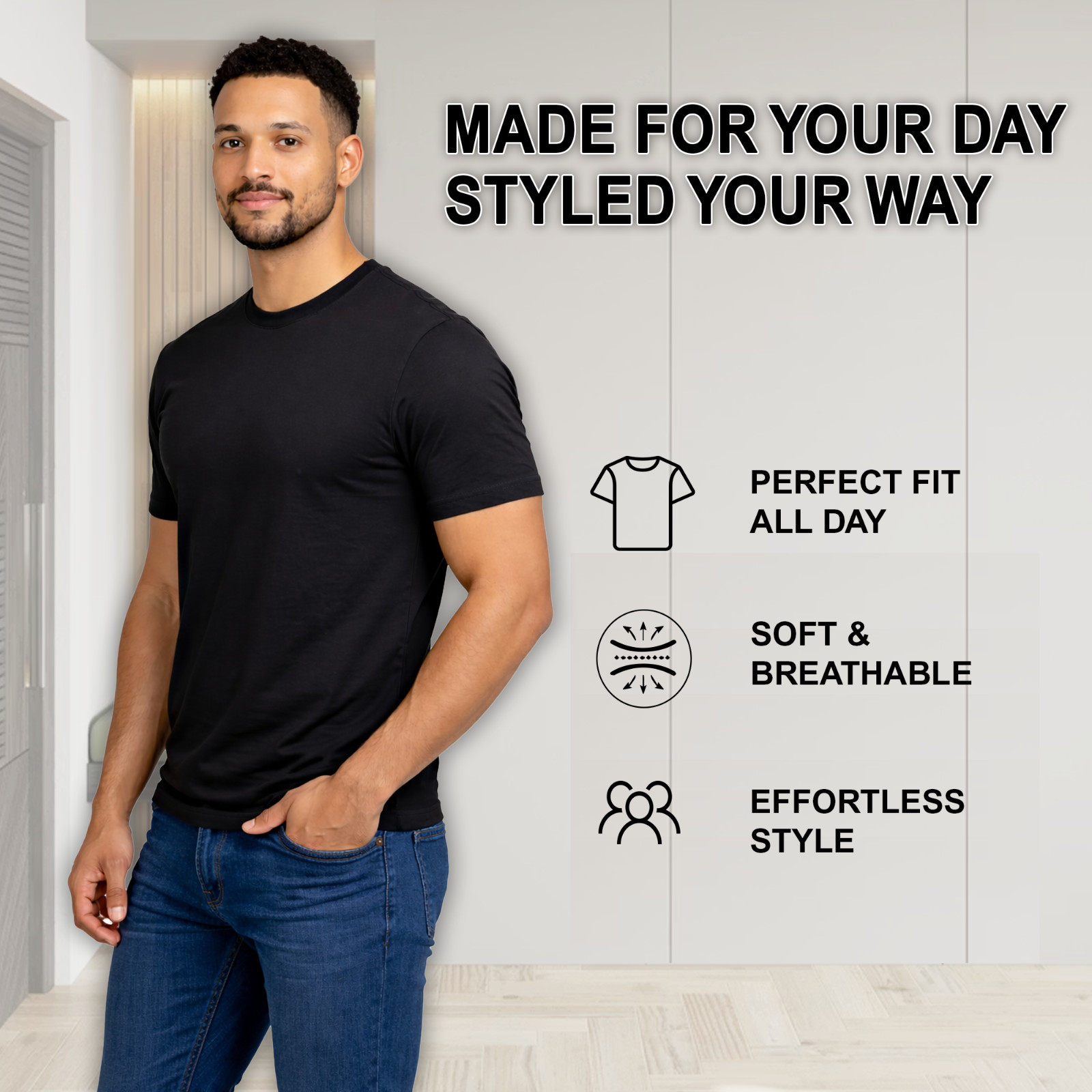4-Pack Men’s Casual Crew Neck T-Shirt Tee (S-3XL) Free Shipping