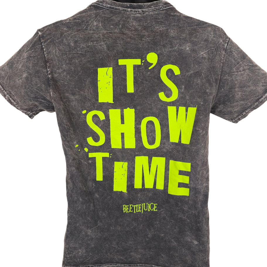 Beetlejuice T Shirt Mens Size Small Gray Tim Burton Its Showtime