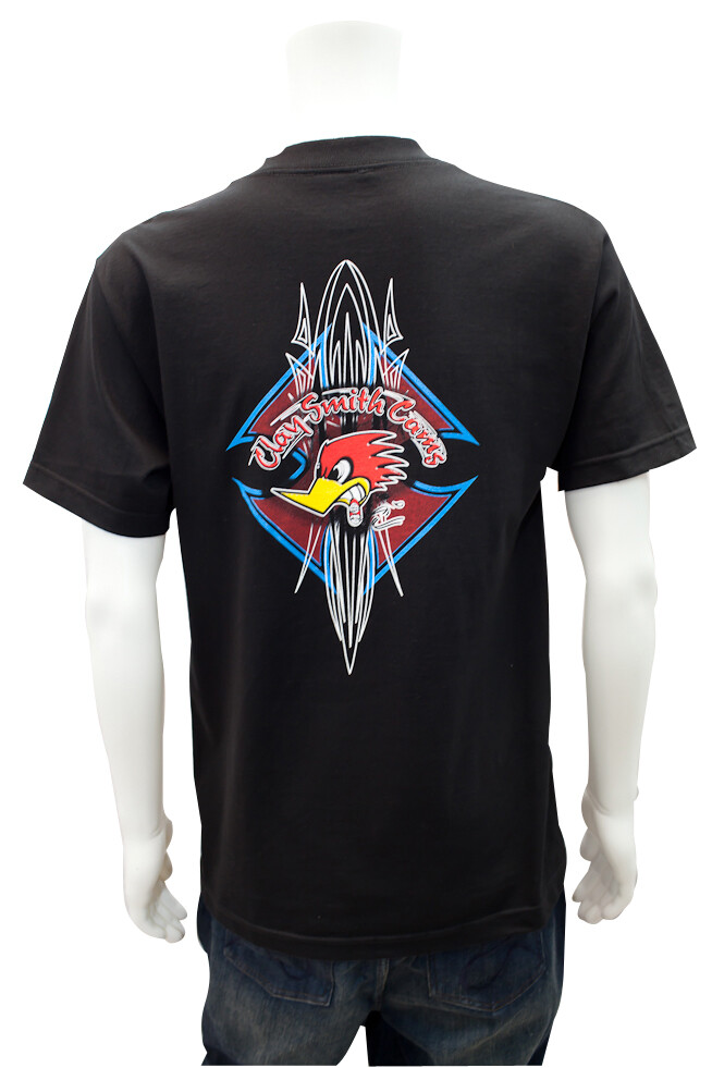 Mr. Horsepower Clay Smith Cams Pin Stripe (M94) 100% Black Cotton T-Shirt Drag