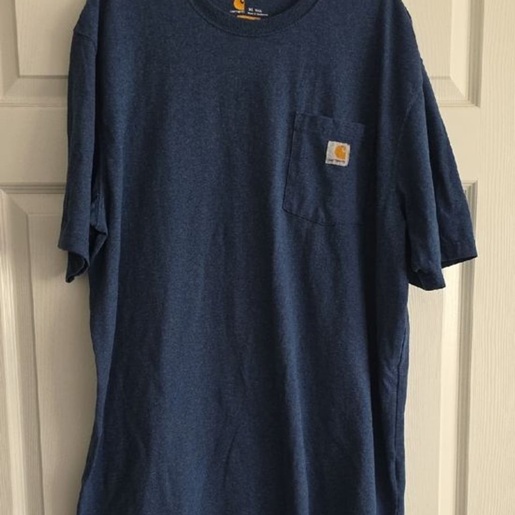 Carhartt Men’s K87 Heavyweight Pocket T-Shirt Heather Blue XL Tall Loose Fit