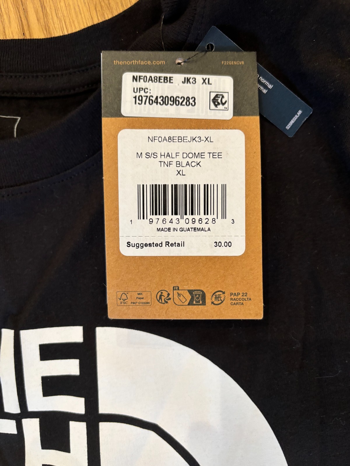 The North Face Men’s Half Dome SS Black T-Shirt size XL