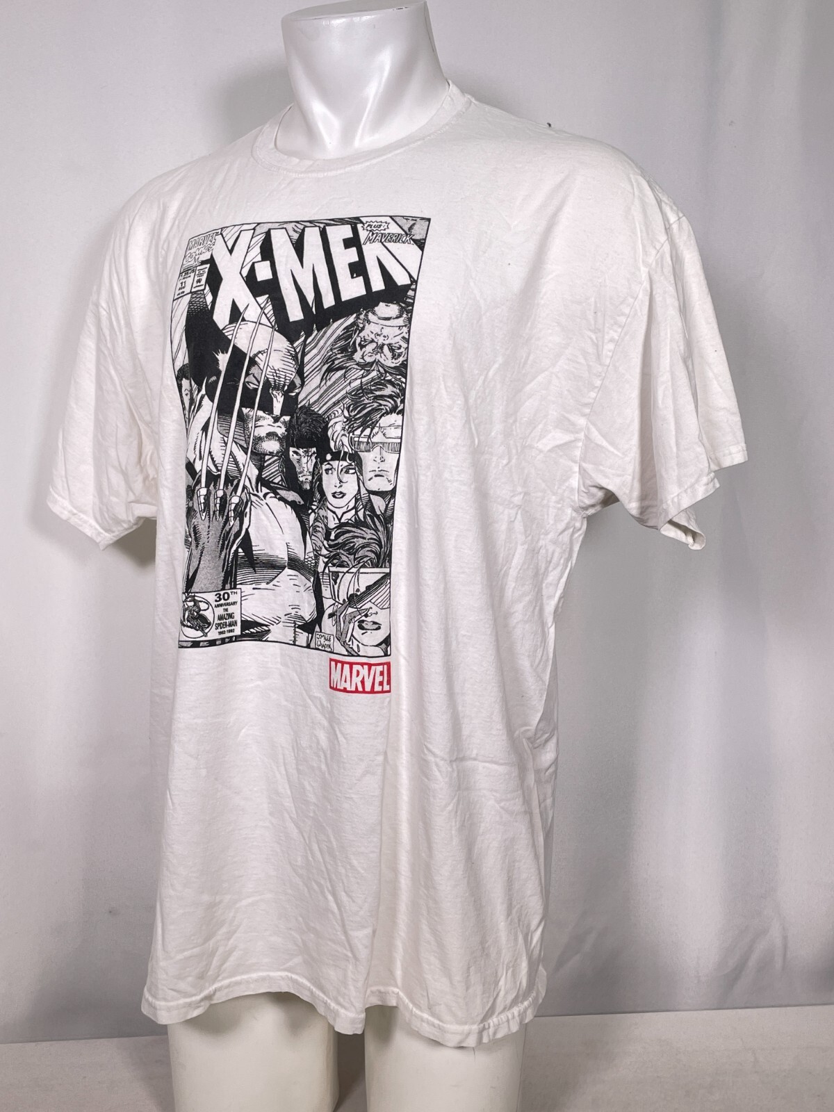 X-Men Marvel Comics Cover Wolverine Gambit Rogue White Graphic T-Shirt Men’s 2XL