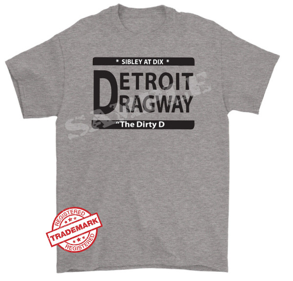 Detroit Dragway® Dirty D Gray Short Sleeve T -Shirt