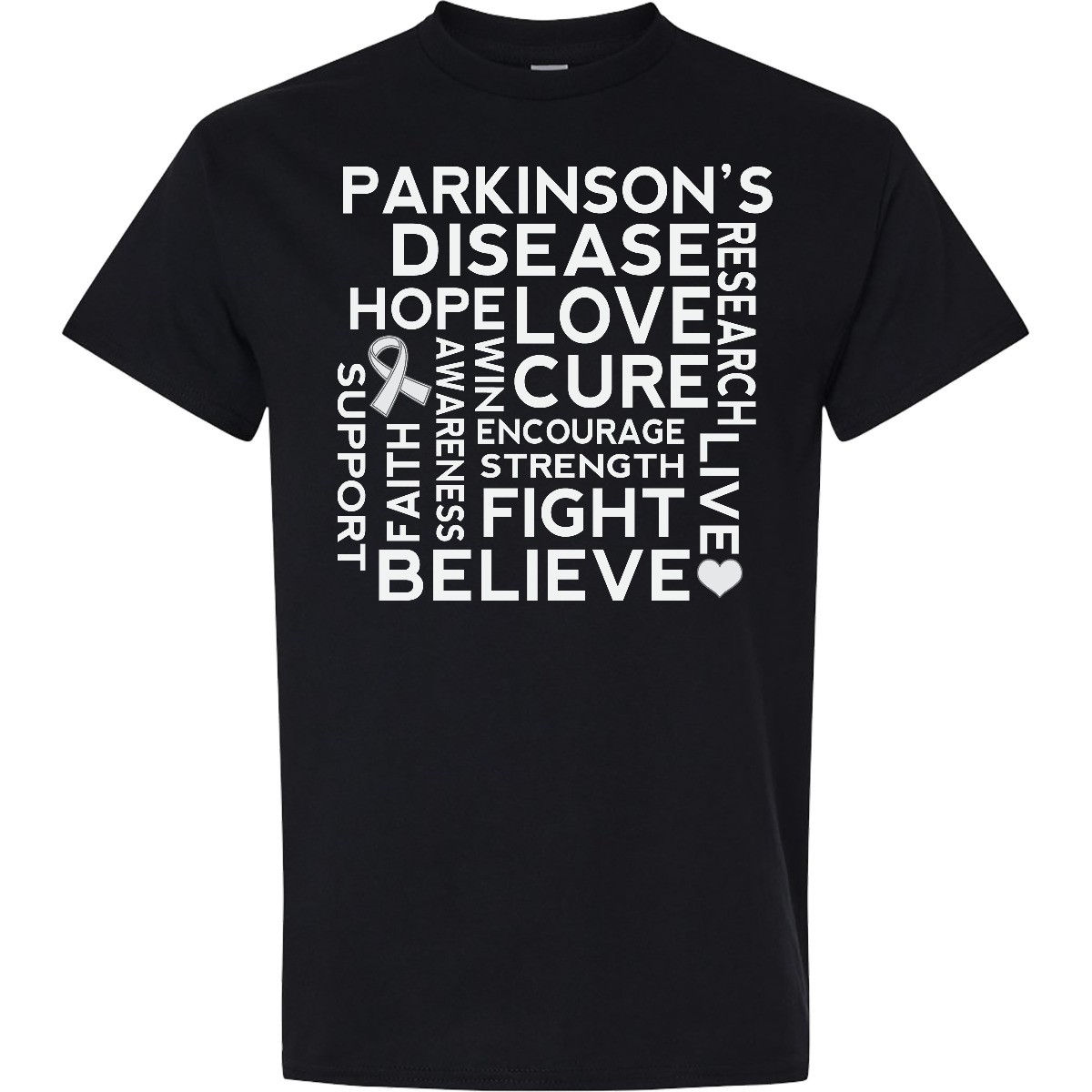 Inktastic Parkinsons Disease Awareness T-Shirt Ribbon Month Walk Mens Clothing