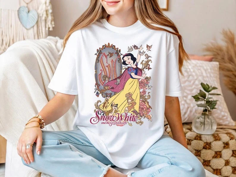 Disney Snow White Princess Danncing Snow White Tshirt Men Women