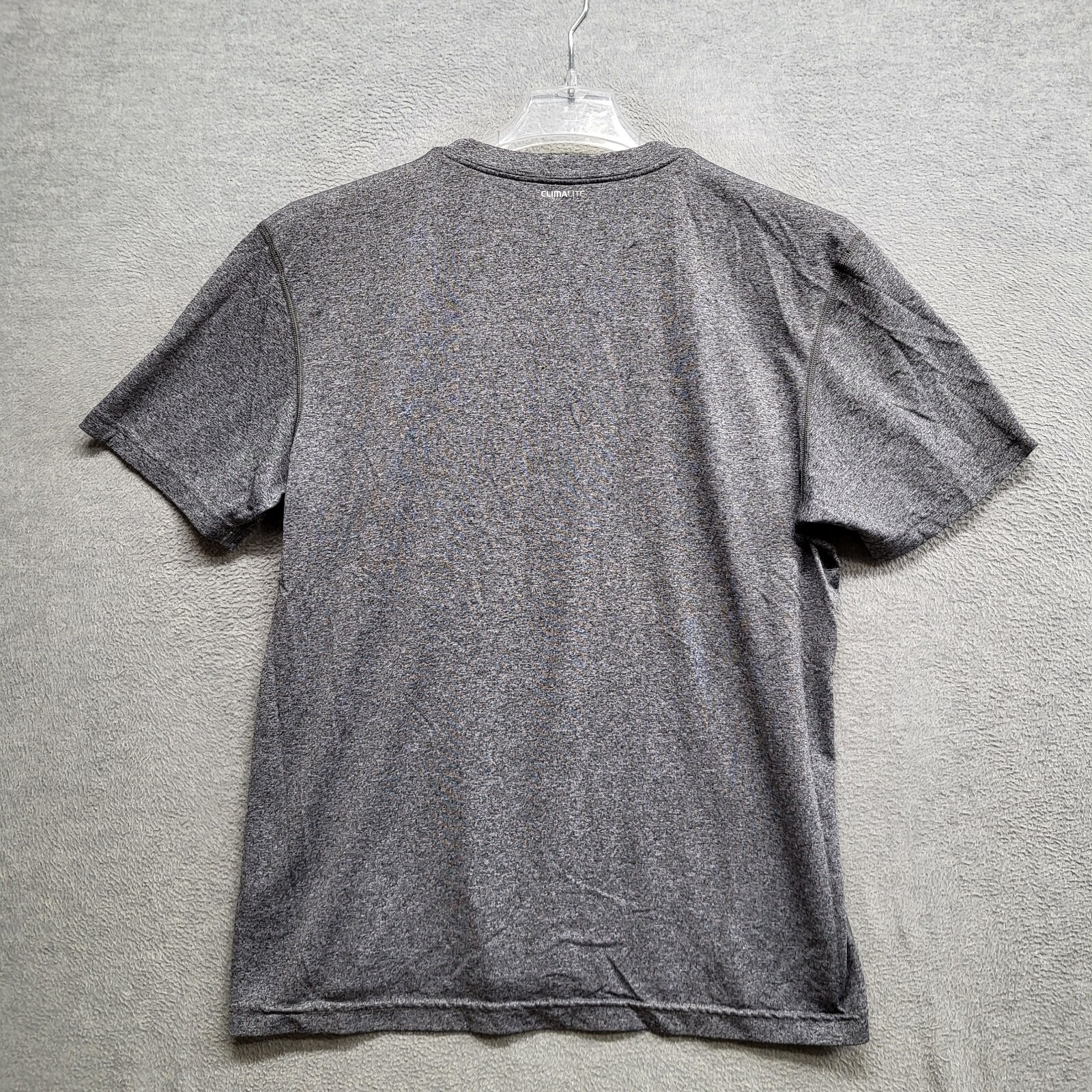 adidas Men Shirt XL Gray Logo Climalite Short Sleeve Tee