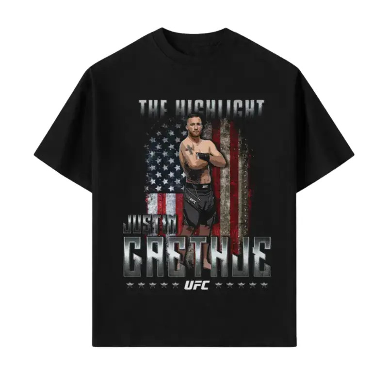 Justin Gaethje The Highlight Freedom 250 Graphic T Shirt, Vintage MMA Champion