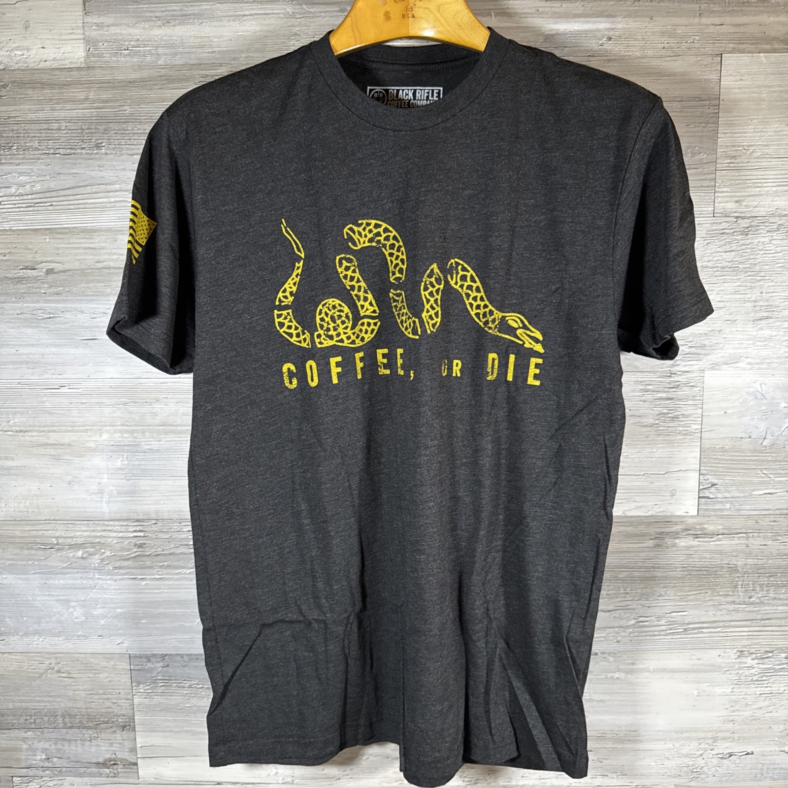 Black Rifle Coffee Company Coffee or Die T-Shirt Snake Black Military Men’s MED