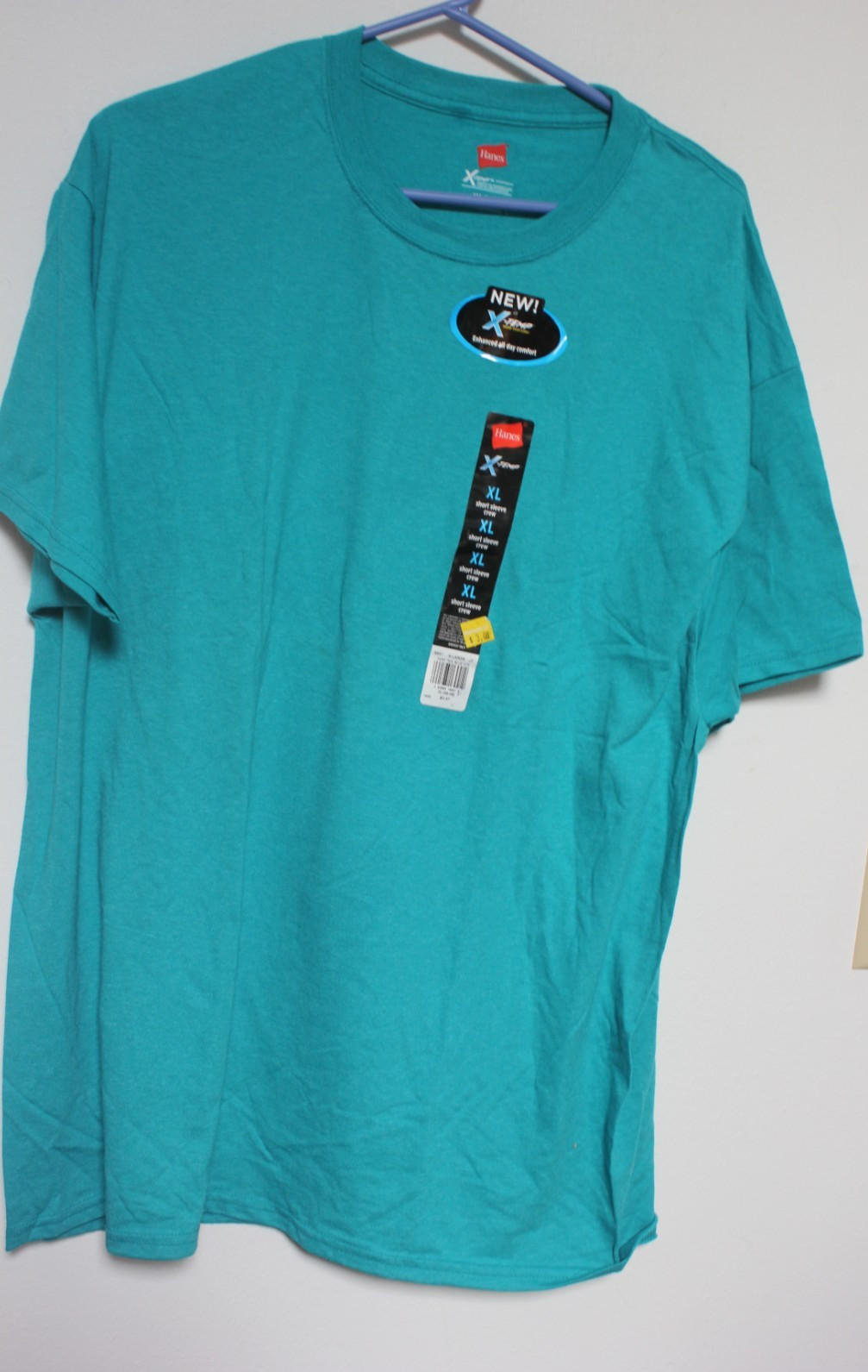 Hanes Turquoise Blue Short Sleeve T-Shirt Sz X-Large NWT