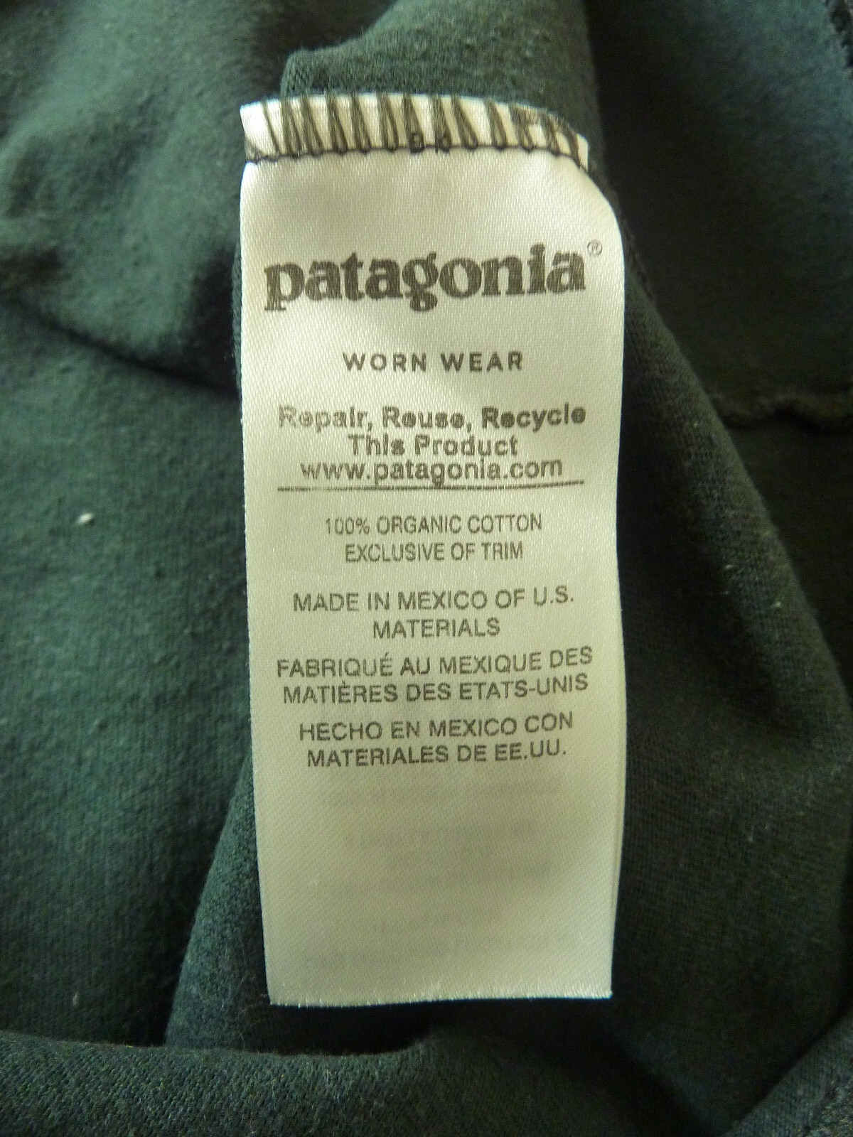 Patagonia Long Sleeve Shirt Dark Green Organic Cotton Regular Fit Adult Sz M