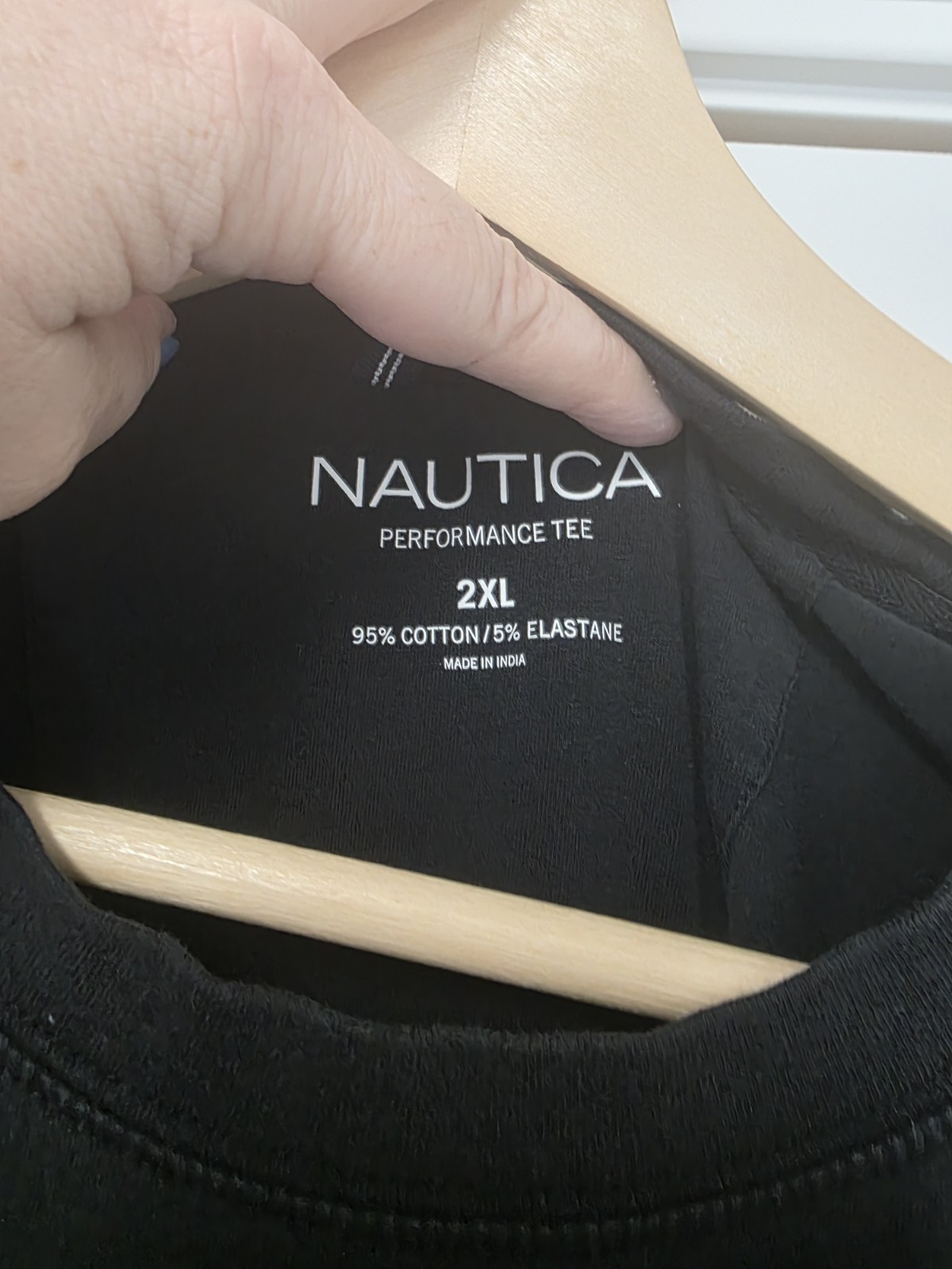 Nautica Mens Knit Tee Crew Neck T Shirt Size 2XL Black Solid Uniform Preppy Work