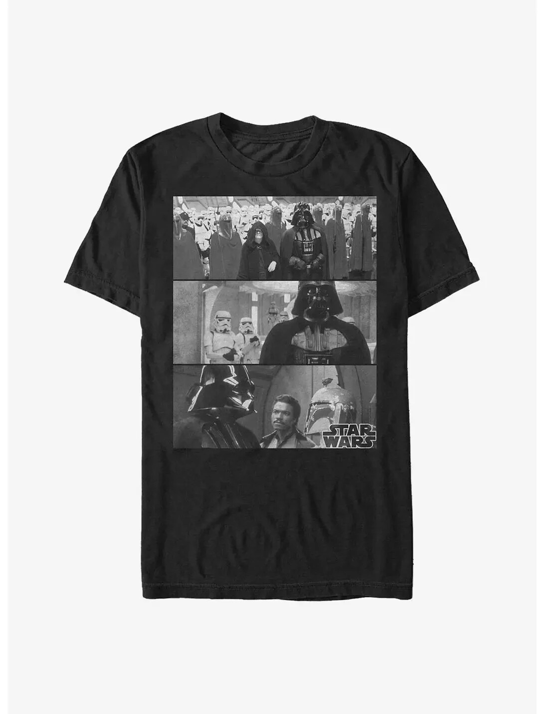 STAR WARS Darth Vader Emperor Palpatine Three Panel Black T-Shirt Men’s 3XL