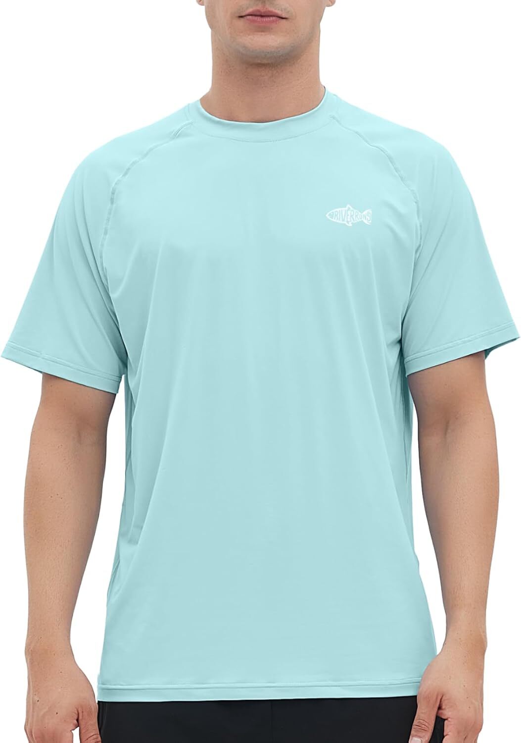 Men’s Rash Guard Short Sleeve UPF 50 Quick Dry Sun Protection Fishing T Shirt