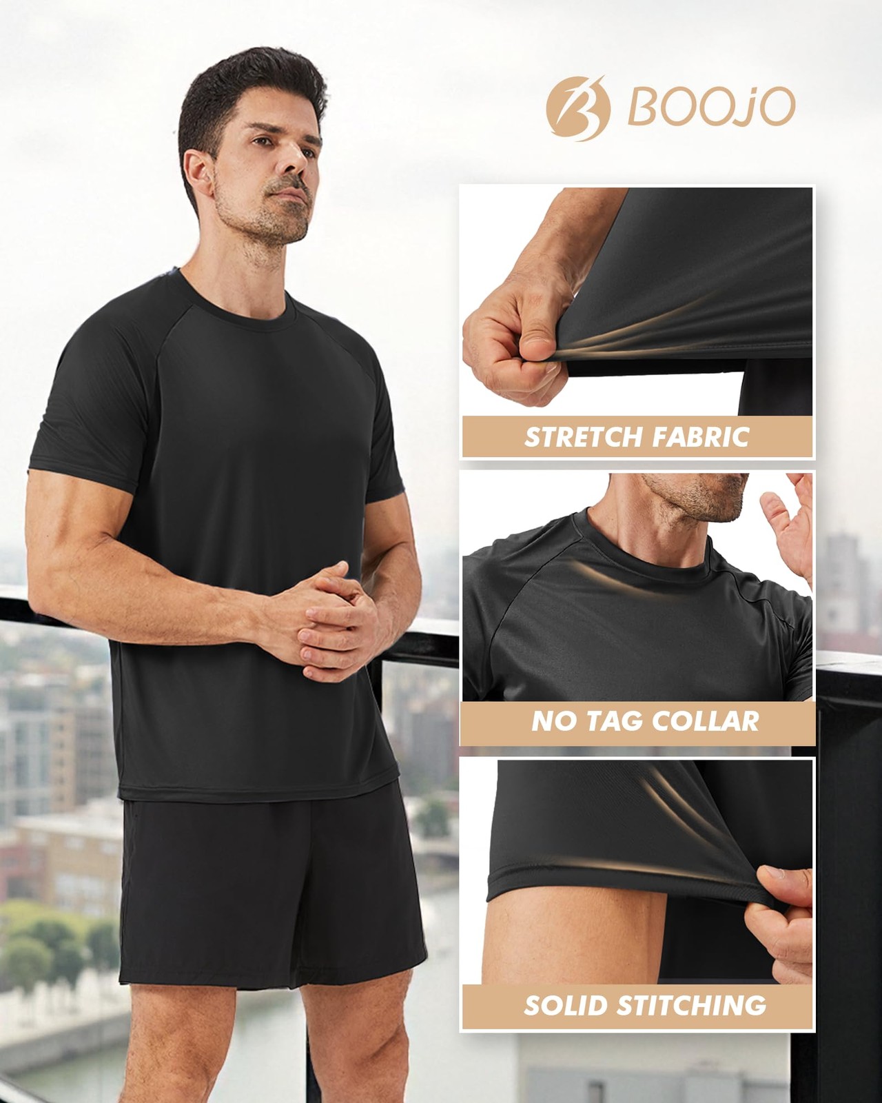 Workout Mens Shirts – Casual Light Grey Quick Dry Moisture Wicking T-Shirts C…