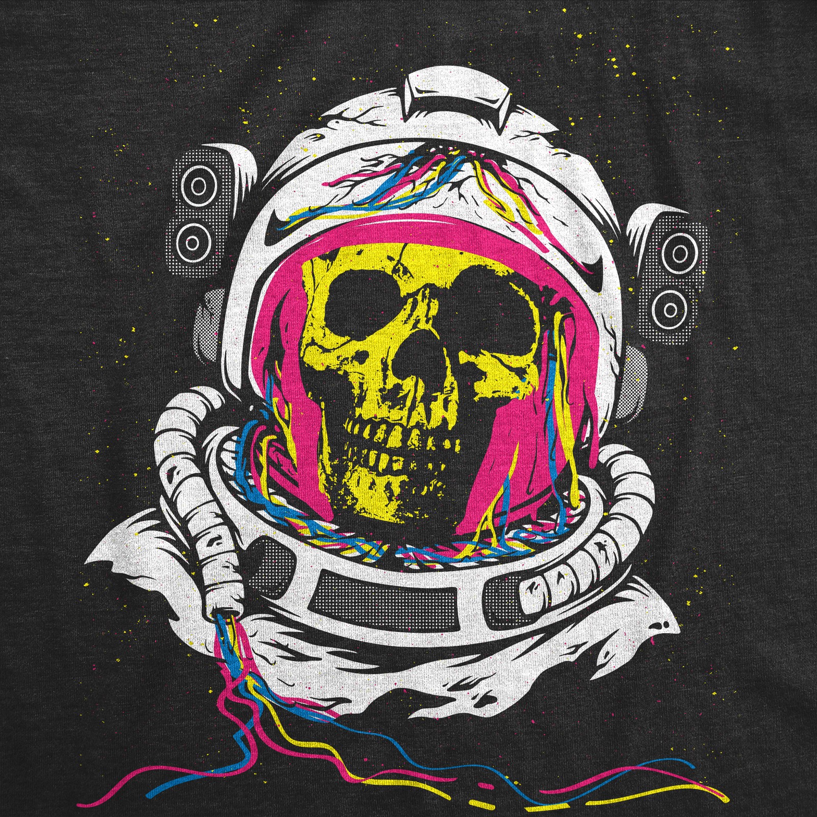 Mens Funny T Shirts Rainbow Astronaut Skull Cool Graphic Tee for Men