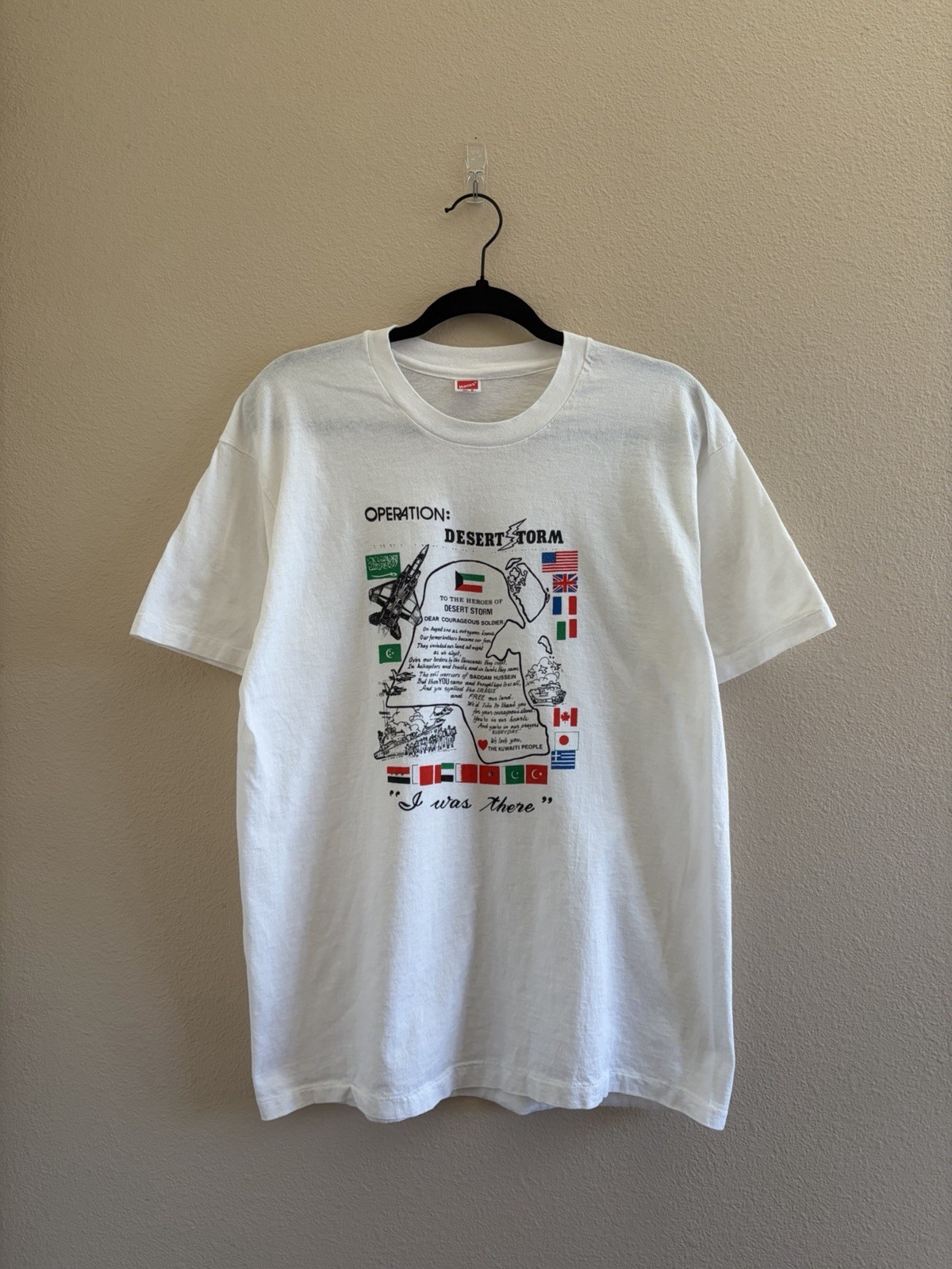 Desert Storm 1991 Letter From Kuwait Military Art Graphic Hanes T-Shirt Men’s L