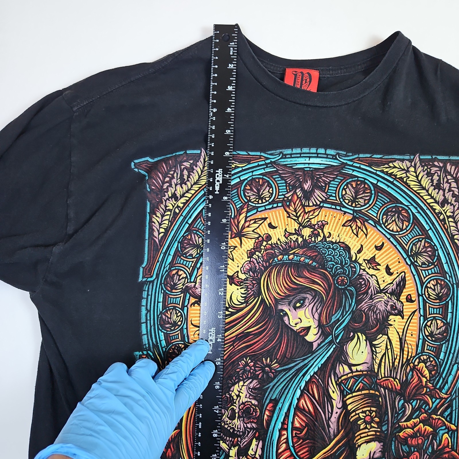 Mumford Clothing T-Shirt Psychedelic Women Warrior Black Size XL Graphic Fantasy
