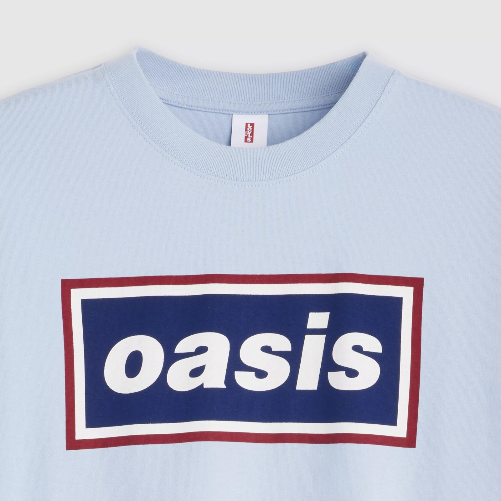 Levis x Oasis chambray baby blue men’s t-shirt sz XXL licensed band tee
