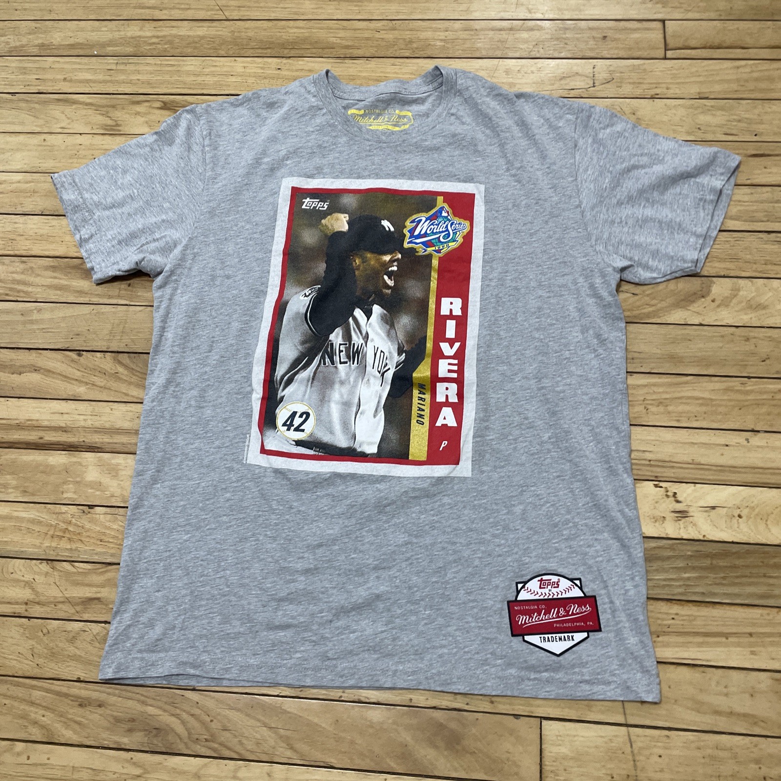 Mitchell & Ness Shirt Men L Mariano Rivera 1998 WS Topps Baseball Card Yankees