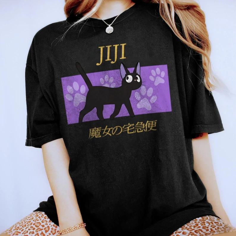 Kiki’s Jiji Panel Portrait Shirt, Studio Ghibli Shirt