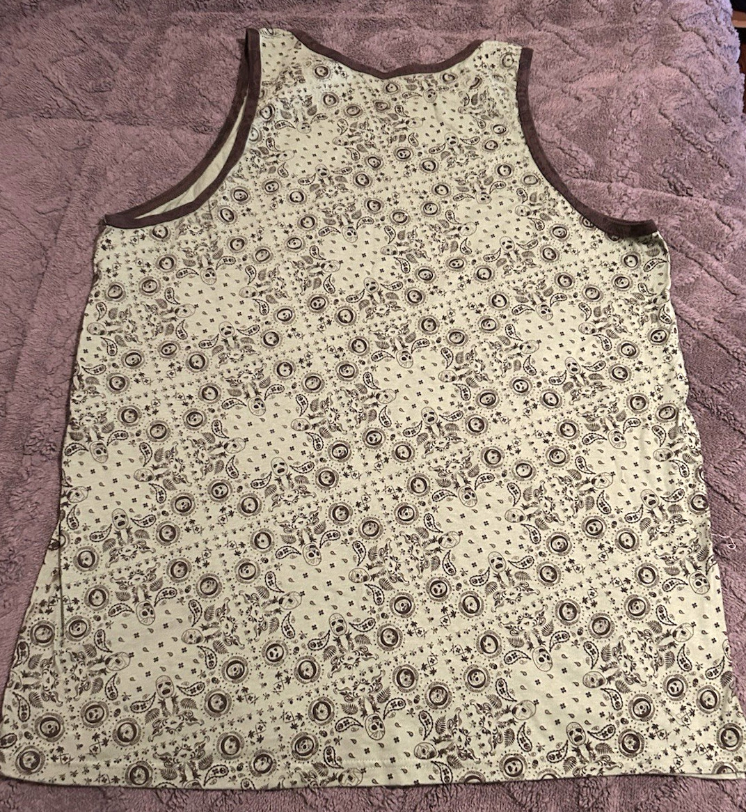 Quiksilver Mens Paisley Tank Top Size Large Cotton Green w/Brown – New