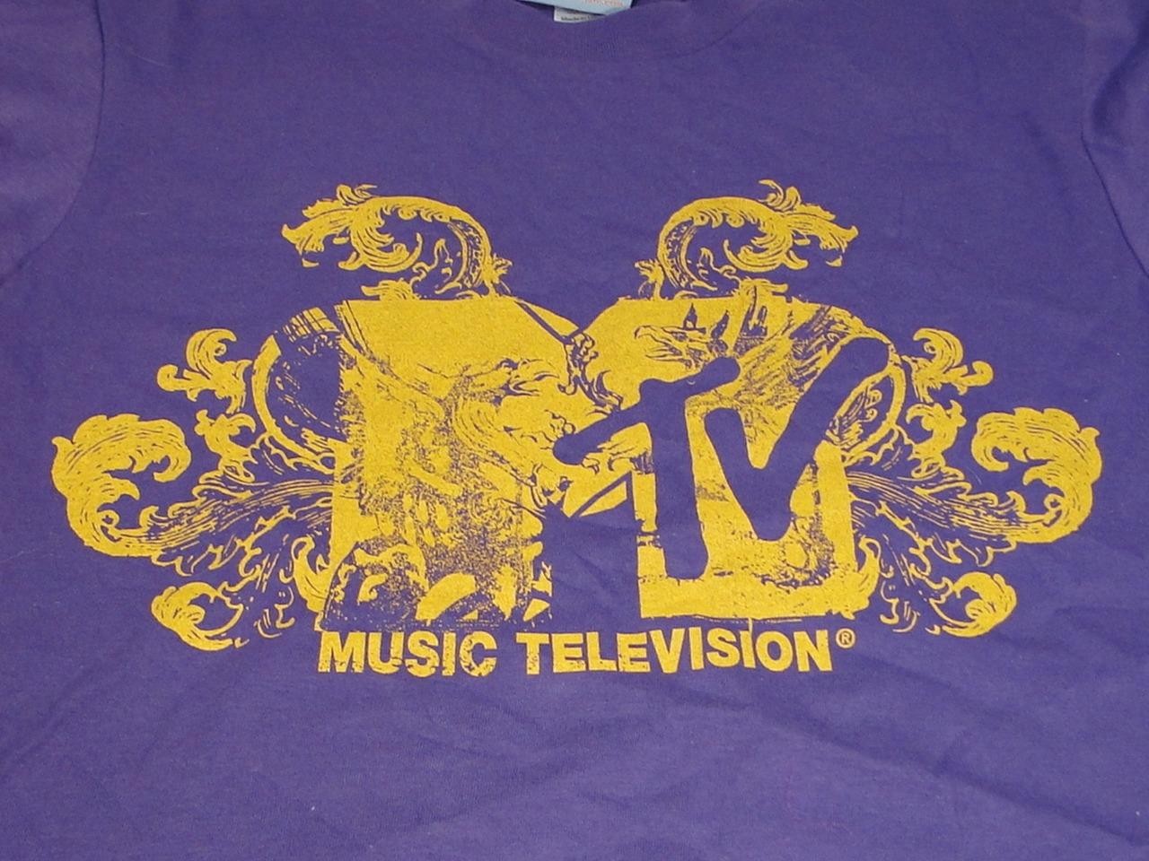 2006 The MTV Store Purple & Yellow T-Shirt Size M/OS Unused