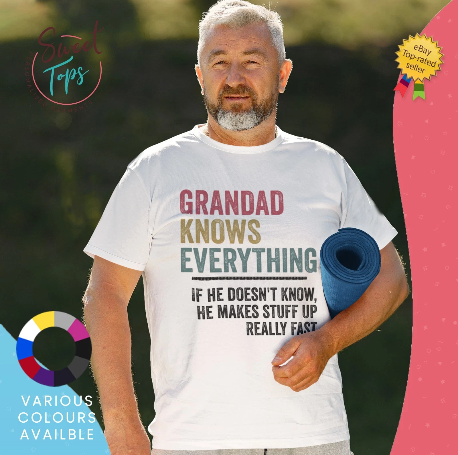 Grandad Knows Everything Male Short Sleeve T Shirt | Gift | Birthday