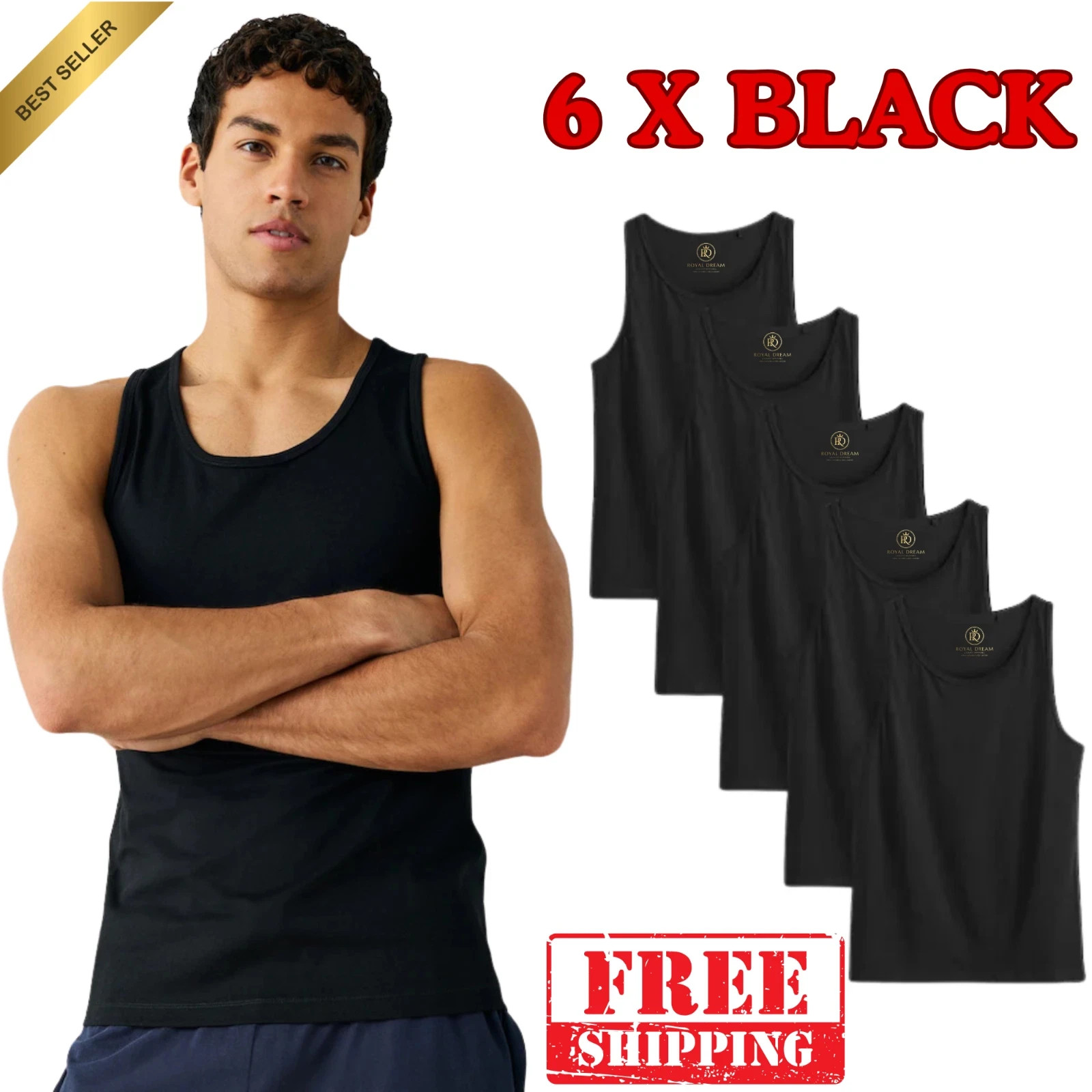 12Pack 6 &3 MENS VESTS 100% COTTON TANK SUMMER TRAINING GYM TOPS PLAIN S-5XL Lot