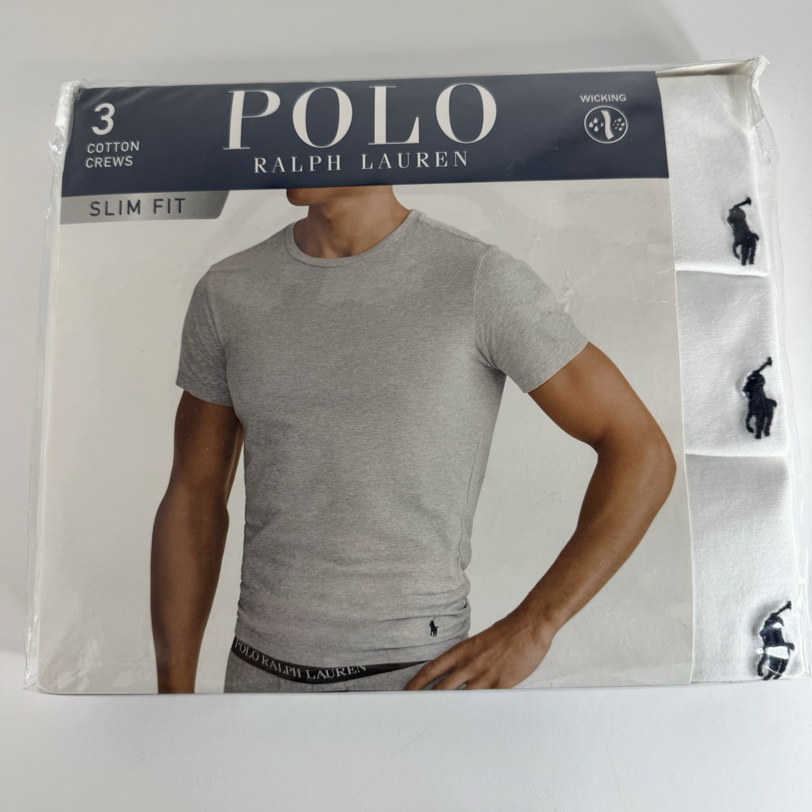 Polo Ralph Lauren Mens 3 Pack Classic Crewneck White T Shirt Slim Fit Medium New