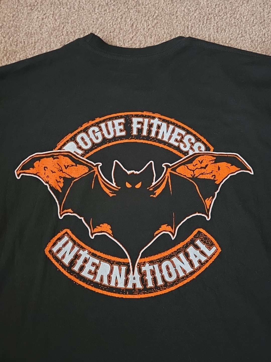 Vintage Rogue Fitness Crossfit Halloween 2020 Bat Black Gym Wod T-Shirt Size L