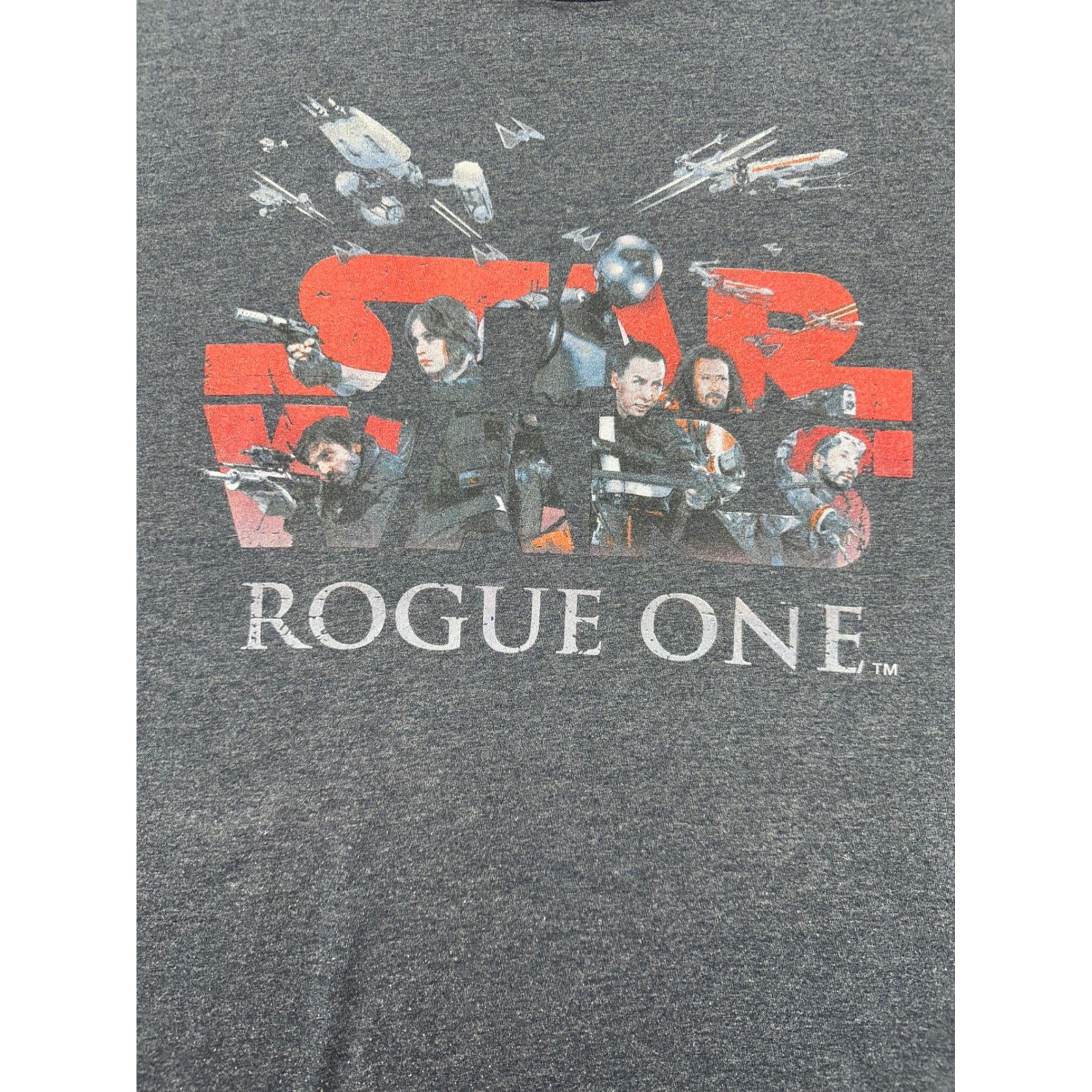 Star Wars Rogue One Graphic TShirt Mens XXL Heather Gray Short Sleeve Crewneck
