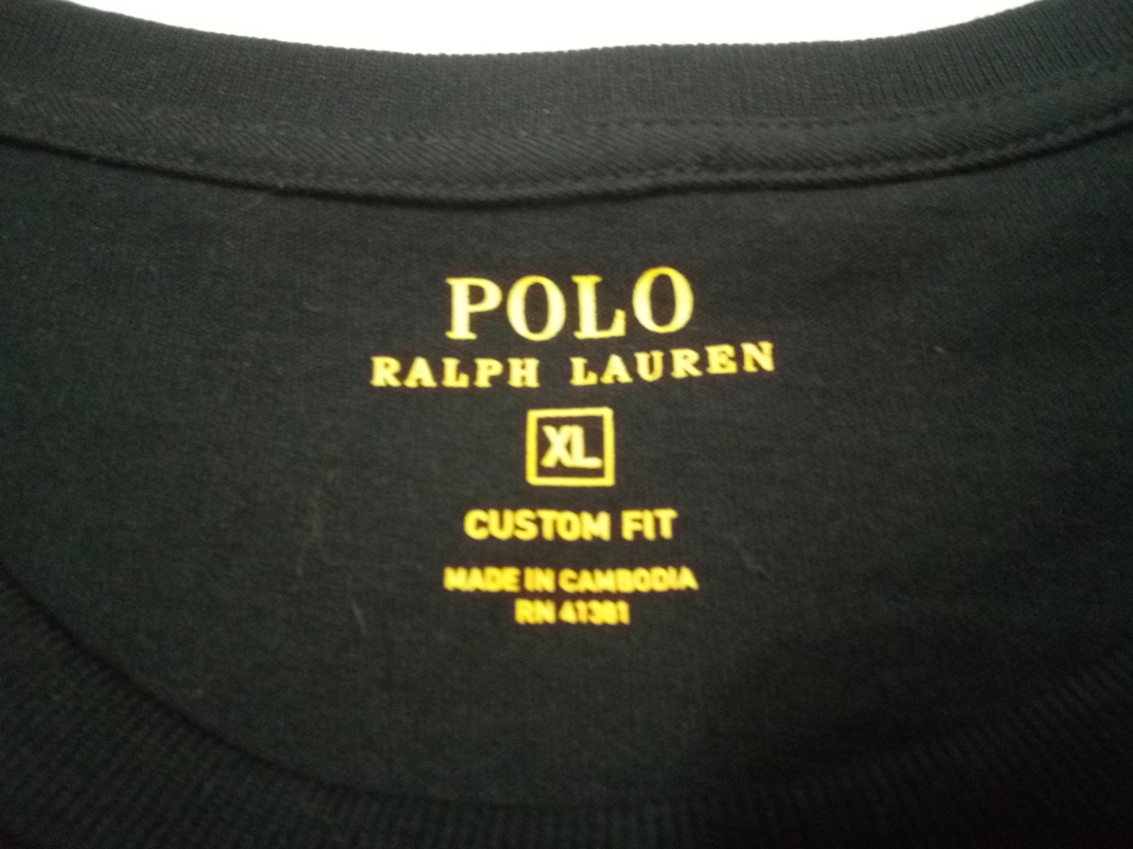 Polo Ralph Lauren T-Shirt Men XL Custom Fit Black Red Pony Crew Short Sleeve