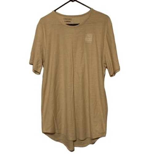 Carbon Size Men’s Large Longer Length Tan T-Shirt *New*