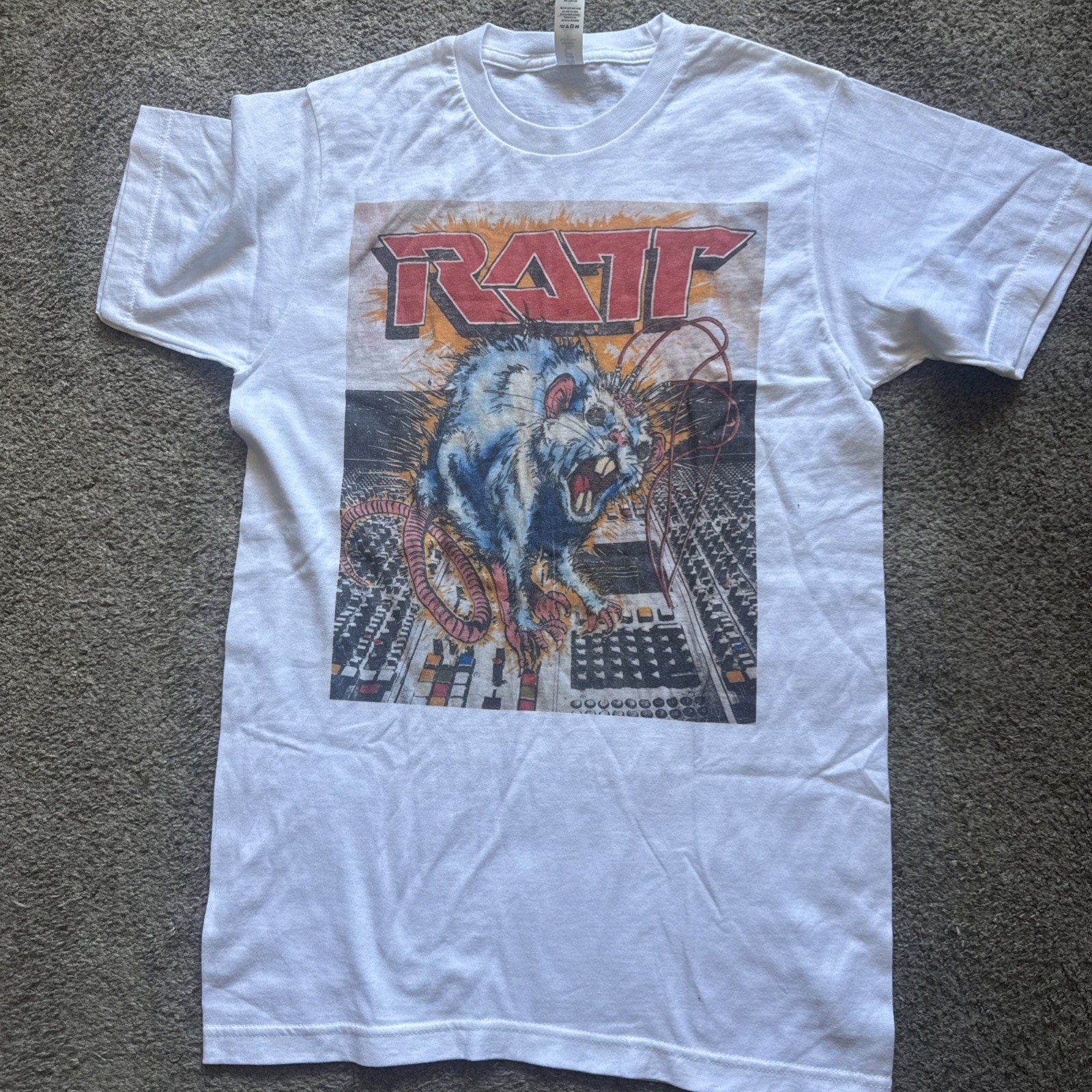 REMAKE of Ratt band White Classic T shirt. Tultex 100% Cotton SMALL