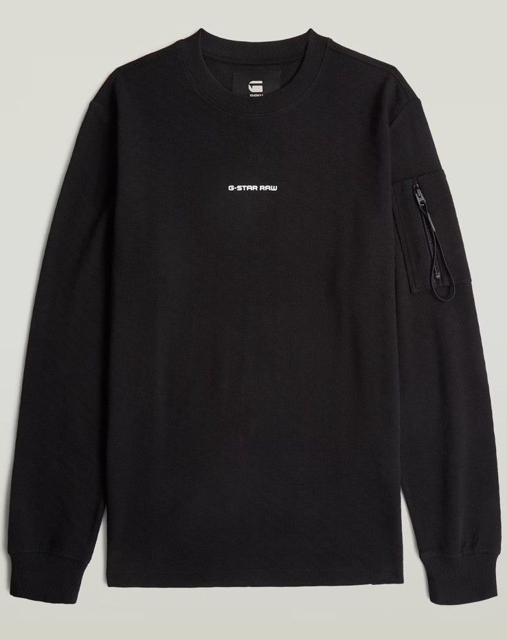 G-Star Raw Men’s Logo Tweeter Relaxed Fit Black White New