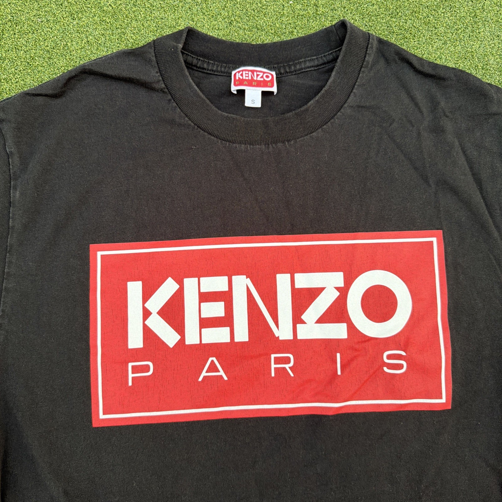KENZO Paris Box Logo T Shirt short sleeve Black Red Small