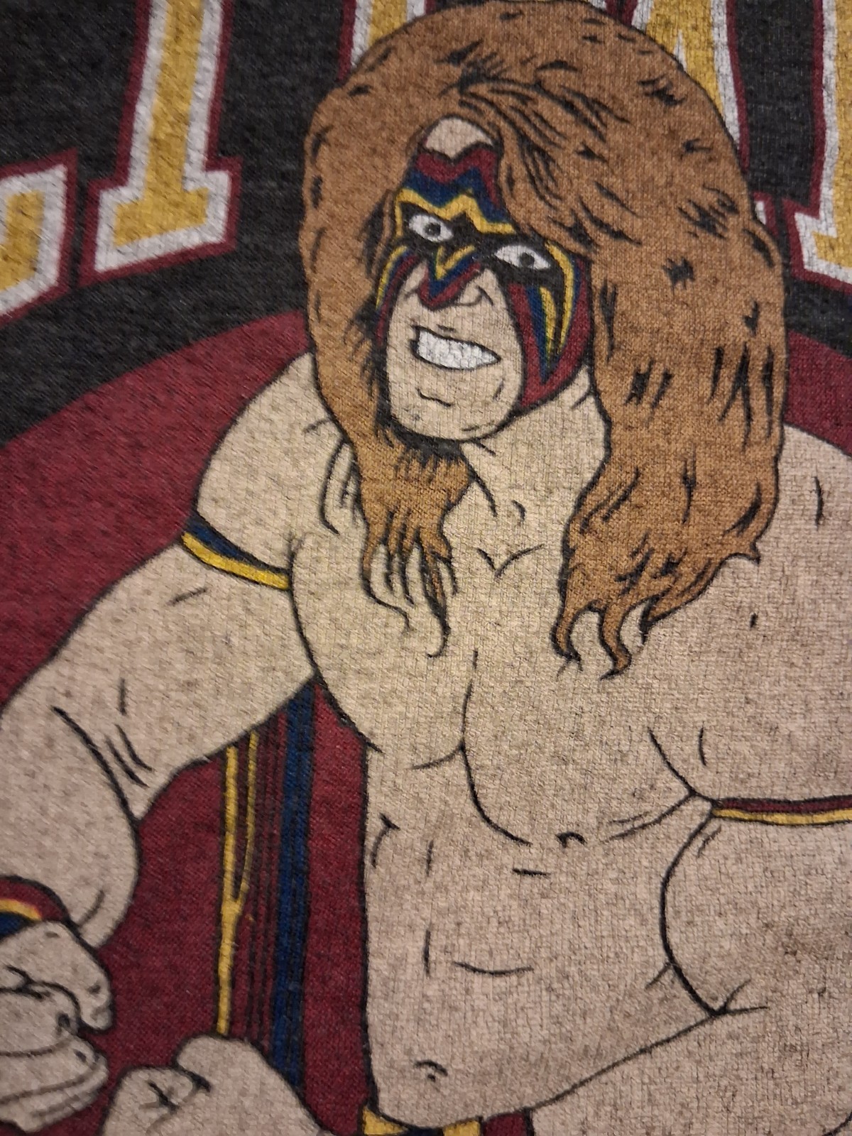 Ultimate Warrior WWE WWF Graphic T-Shirt Dark Gray Men’s Size L Large