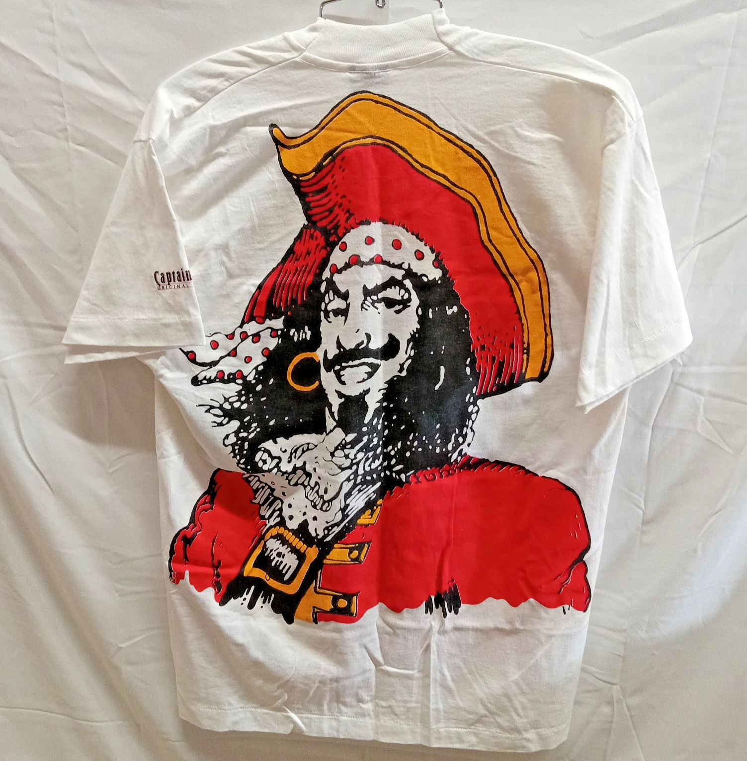 RARE L SINGLE STITCH DOUBLE SIDED PRINT CAPTAIN MORGAN USA T-SHIRT UN-WORN PROM