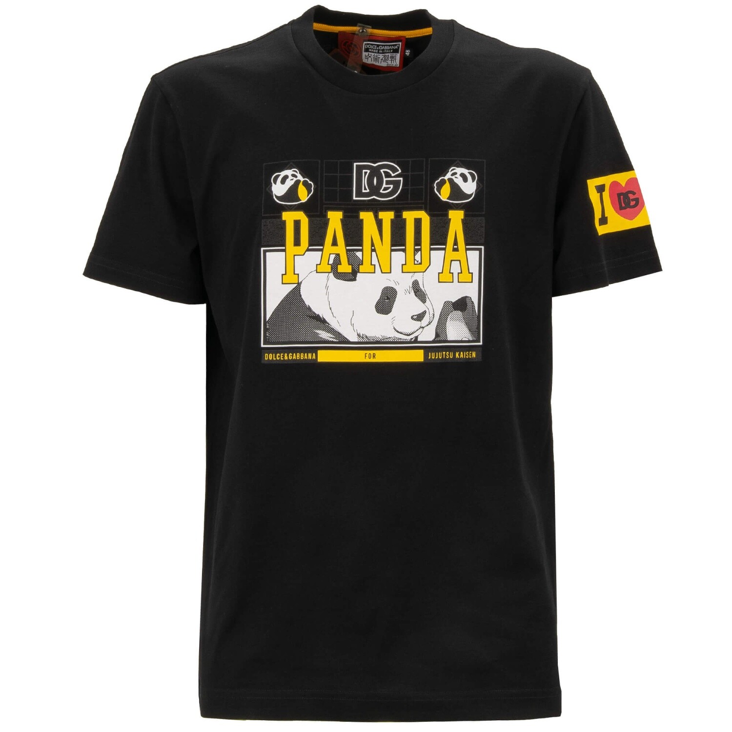 DOLCE & GABBANA DG Heart Logo Panda Jujutsu Kaisen T-Shirt Black 48 US 38 M